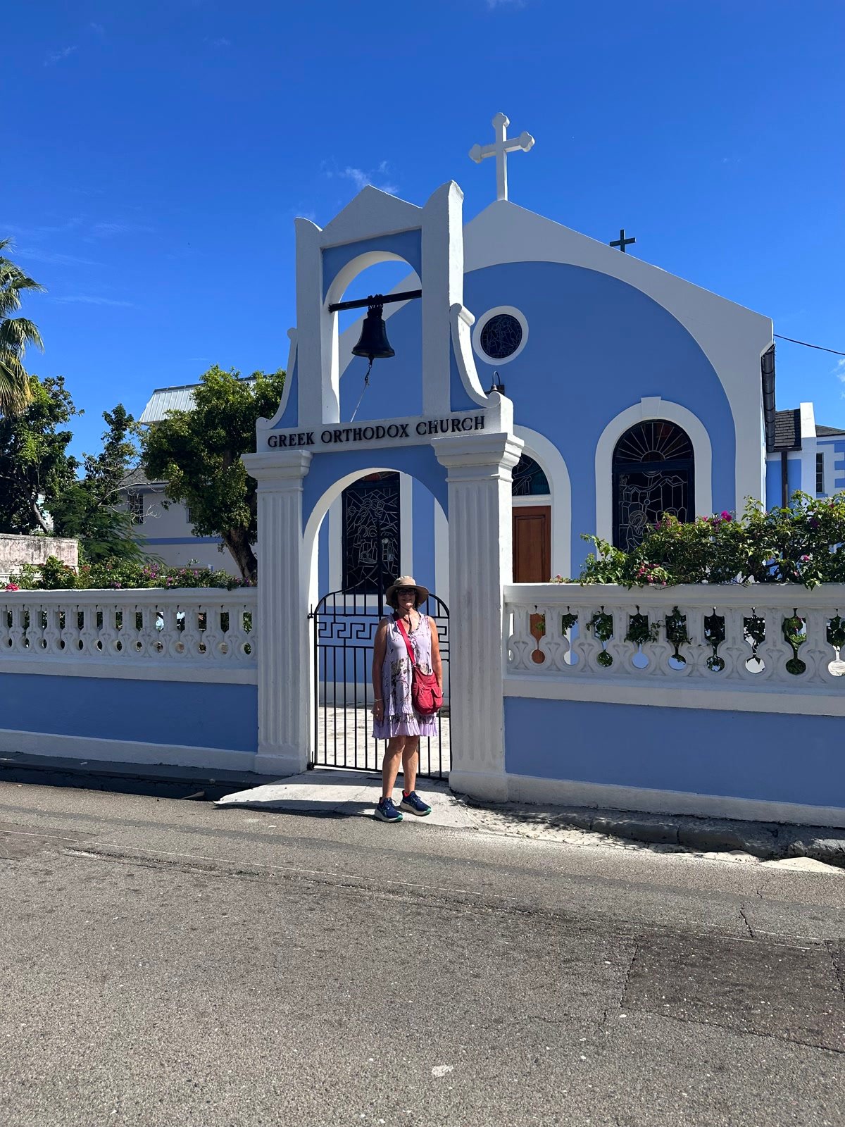Blue and white Annunciation Greek Orthodox Church in Nassau