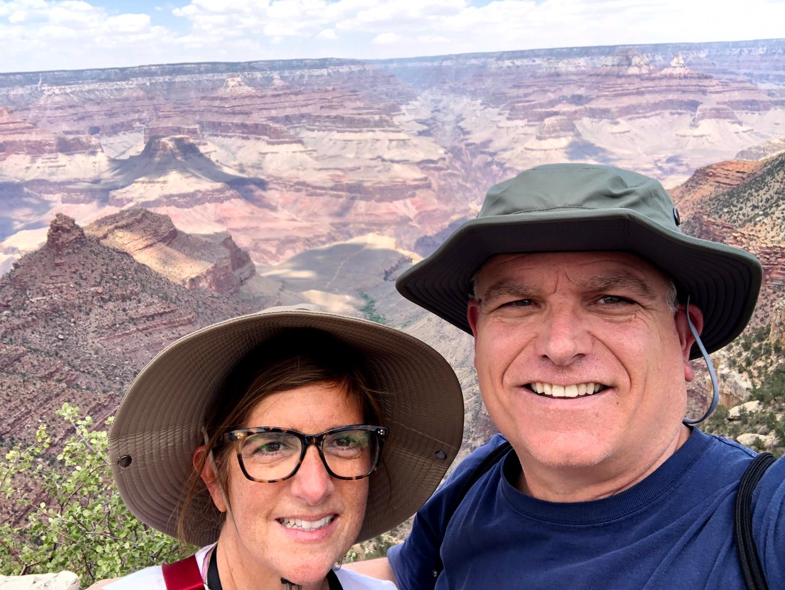 Chuck and Leslie at a Grand Canyon rim overlook