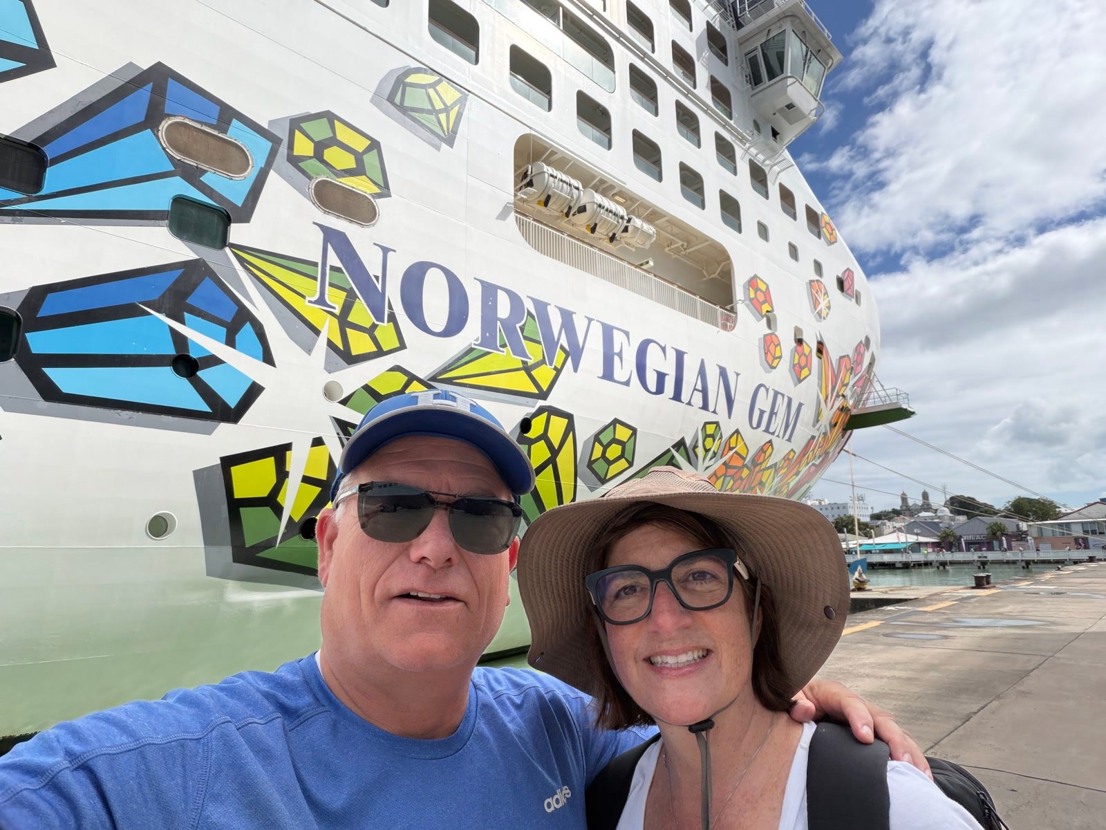 At the pier in front of the Norwegian Gem