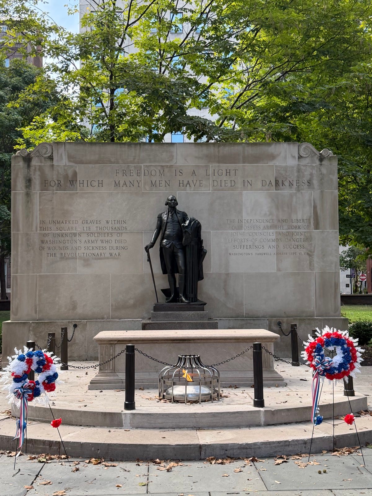Tomb of the Unknown Revolutionary War Soldier in Washington Square, Philadelphia