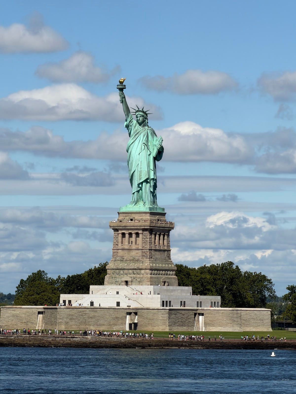 Statue of Liberty and pedestal in New York Harbor
