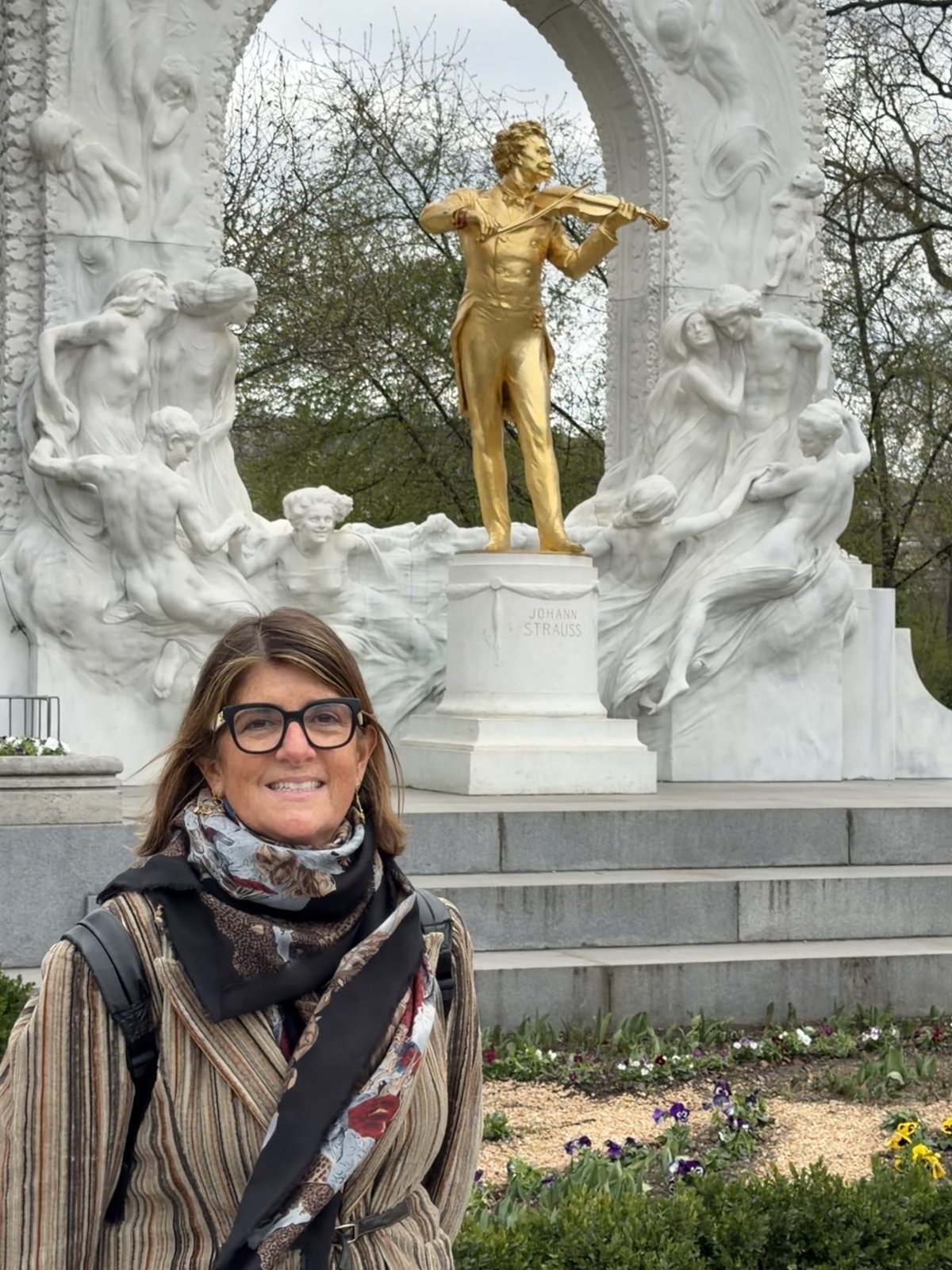 At the Johann Strauss Monument in Stadtpark, Vienna